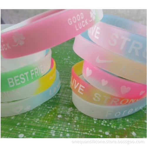 glow in the dark slim silicone id bracelet for world cup